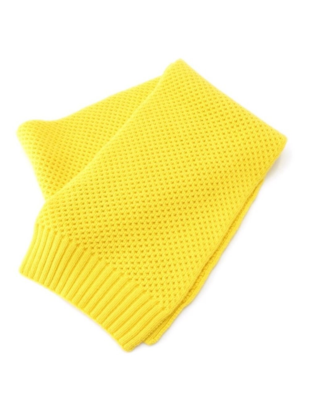 Prada Wool Cashmere Knit Scarf Yellow Sweater